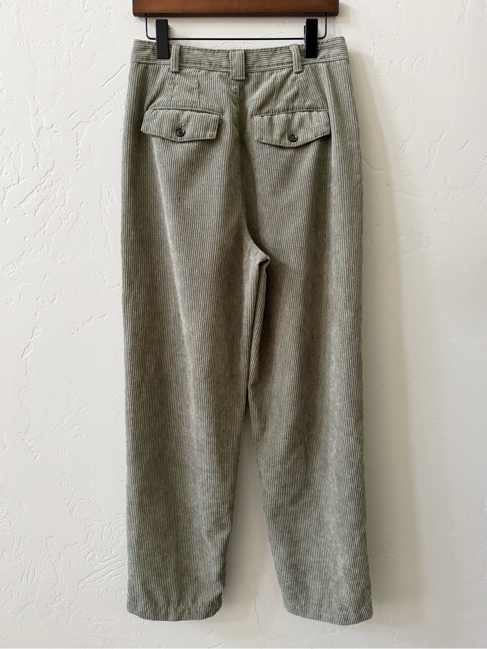 Madewell Womens Corduroy High Rise Pleated Tapered Olive Green Pants Size 4 - Picture 3 of 15